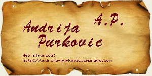 Andrija Purković vizit kartica